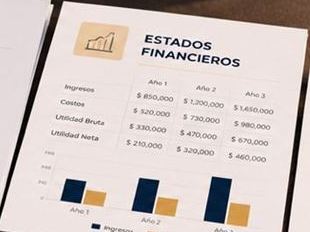 Hoja de estados financieros con gráficas